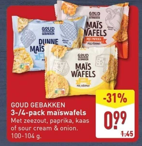 Goud Gebakken 3-/4-pack maïswafels