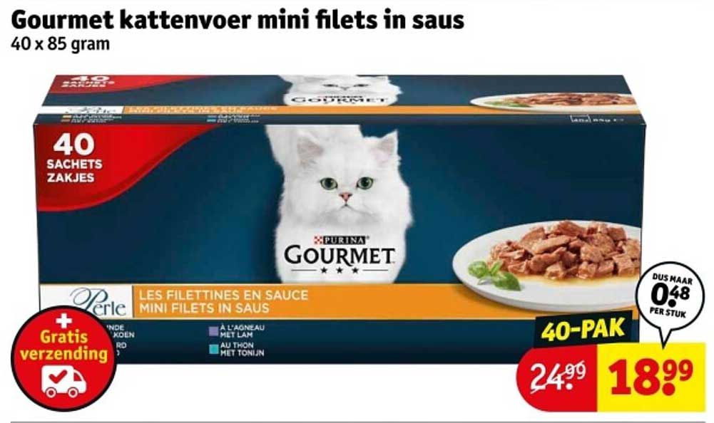 Gourmet kattenvoer mini filets in saus 40 x 85 gram