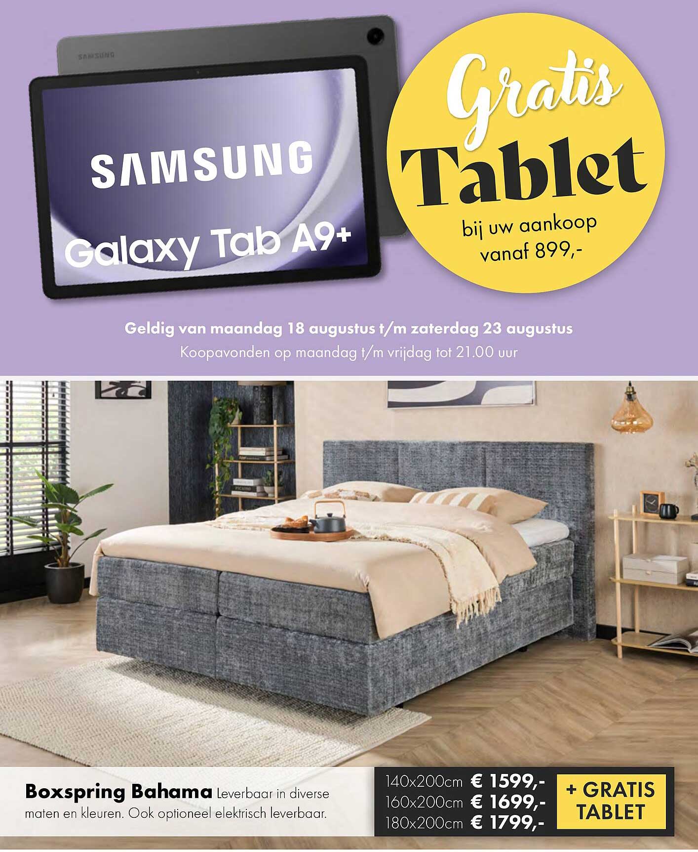 Gratis Tablet bij uw aankoop vanaf 899,-
