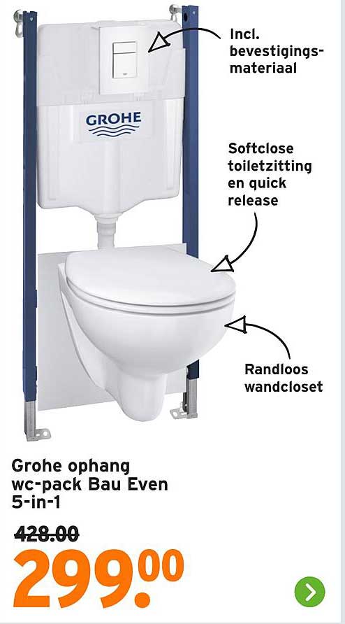 Grohe ophang wc-pack Bau Even 5-in-1