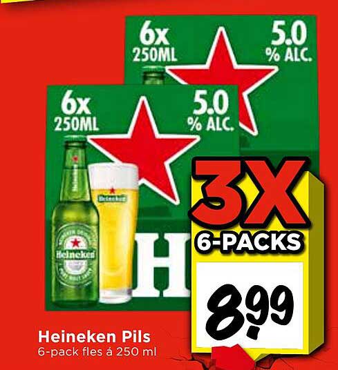 Heineken Pils 6-pack fles à 250 ml