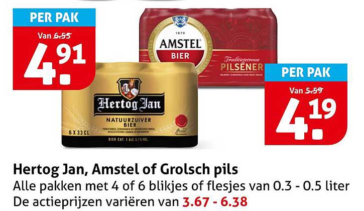 Hertog Jan, Amstel of Grolsch pils