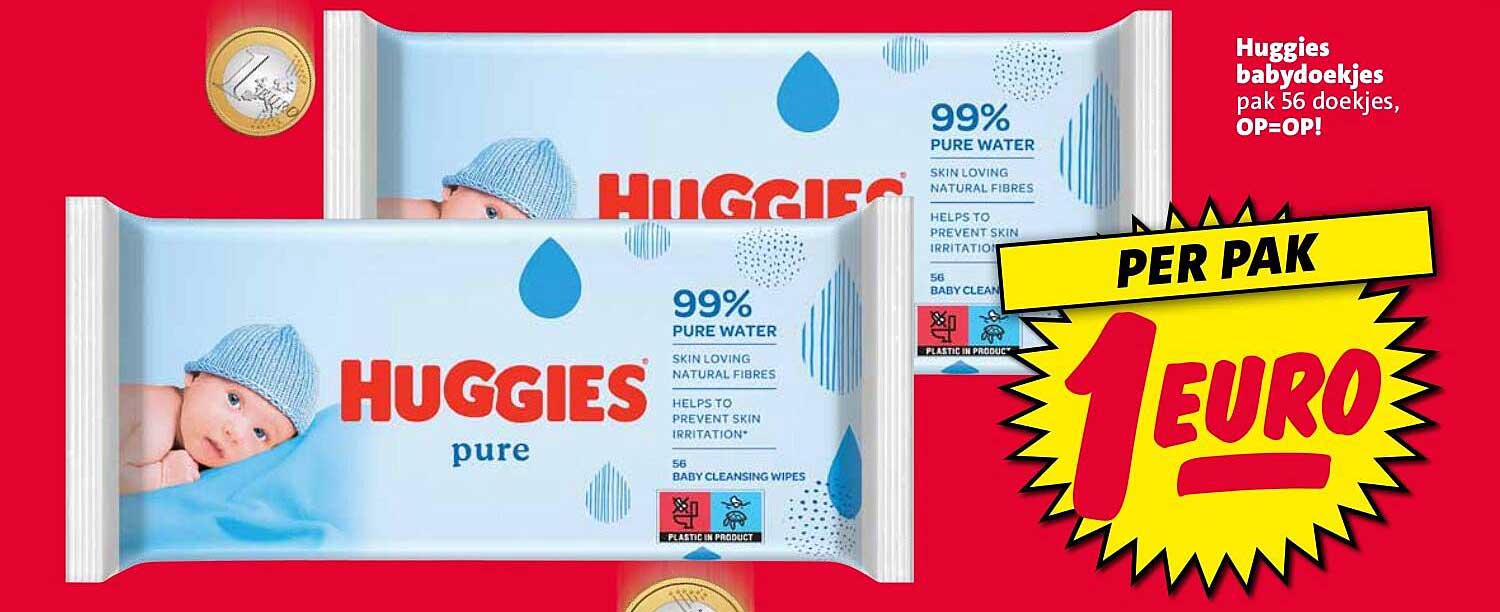 Huggies babydoekjes pak 56 doekjes, OP=OP!