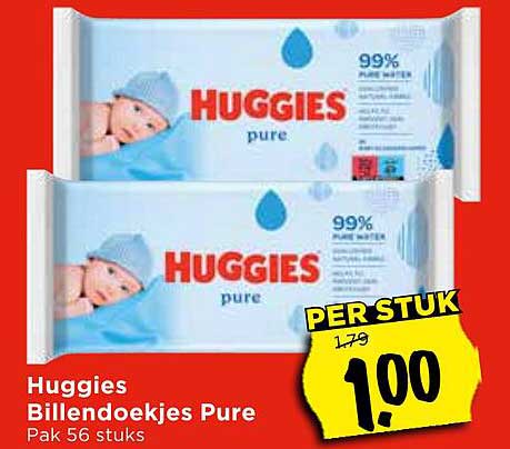 Huggies Billendoekjes Pure Pak 56 stuks
