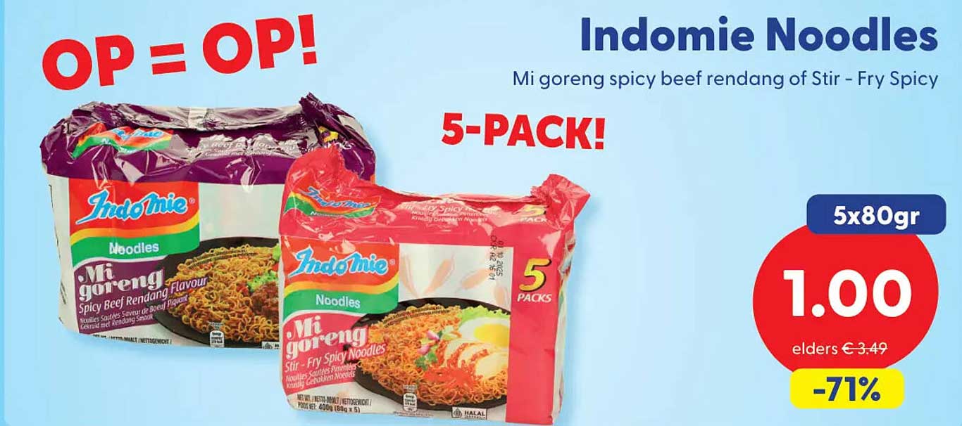Indomie Noodles Mi goreng spicy beef rendang of Stir - Fry Spicy 5-PACK!