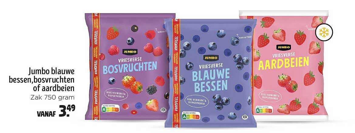 Jumbo vriesverse bessen, bosvruchten of aardbeien