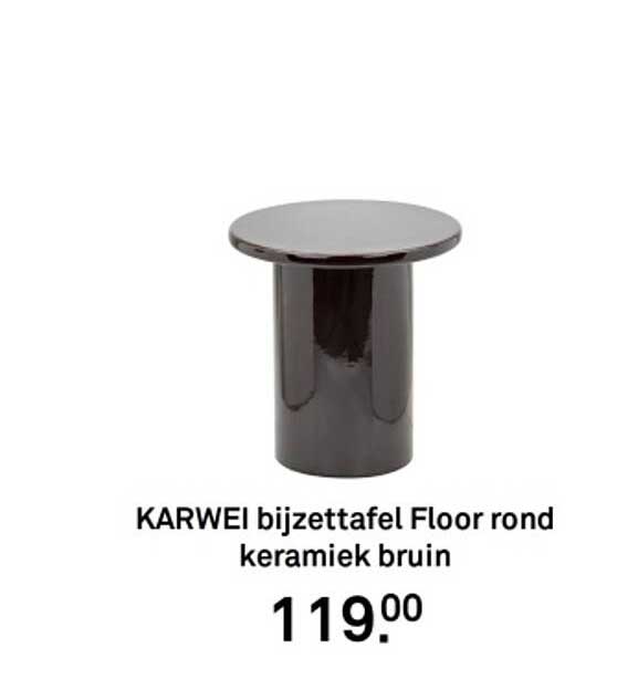 KARWEI bijzettafel Floor rond keramiek bruin