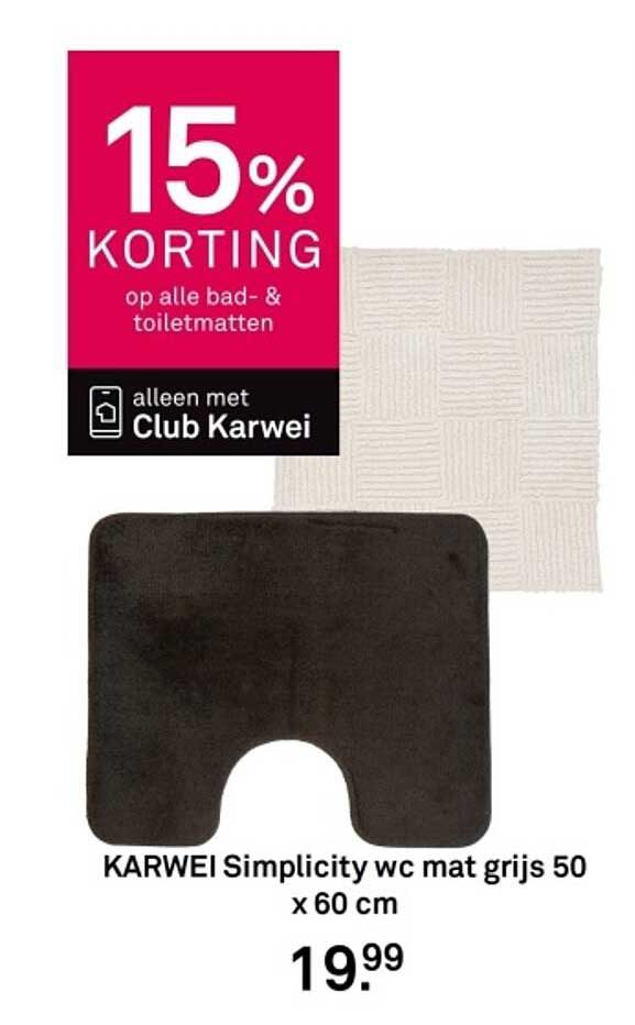 KARWEI Simplicity wc mat grijs 50 x 60 cm
