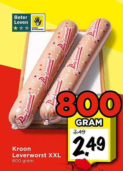Kroon Leverworst XXL 800 gram