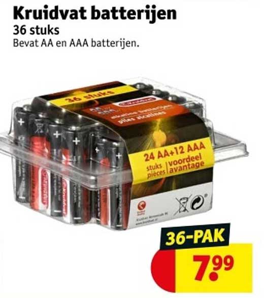 Kruidvat batterijen 36 stuks