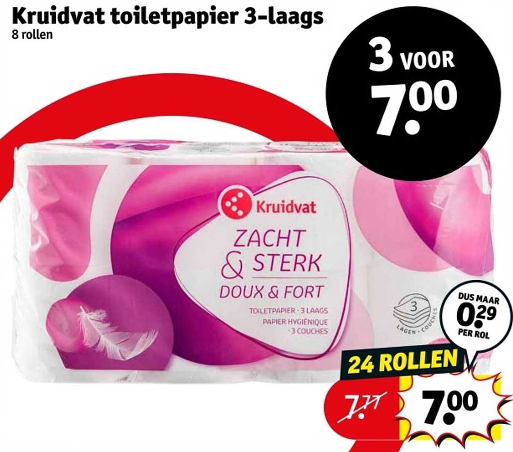 Kruidvat toiletpapier 3-laags 8 rollen