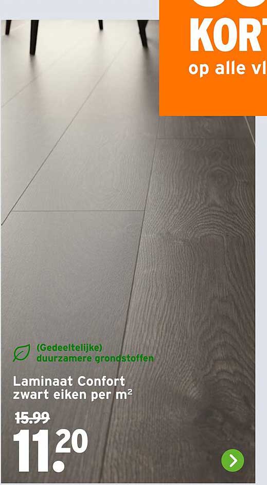 Laminaat Confort zwart eiken per m²