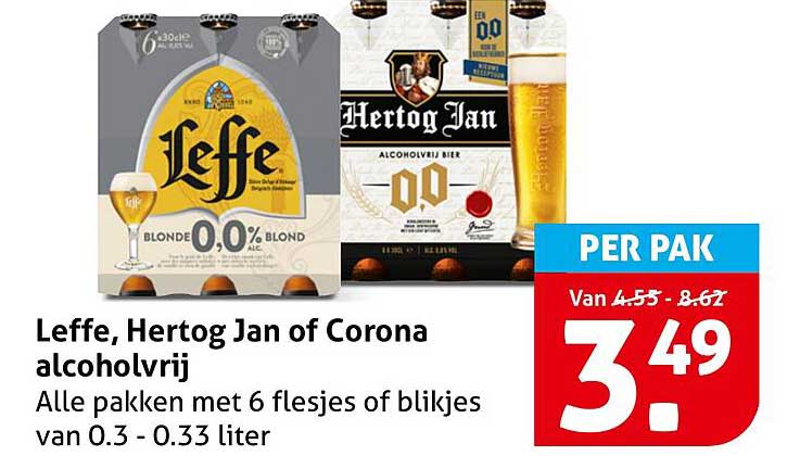Leffe, Hertog Jan of Corona alcoholvrij