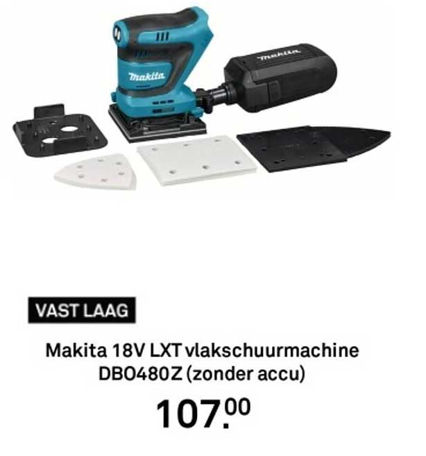 Makita 18V LXT vlakschuurmachine DBO480Z (zonder accu)