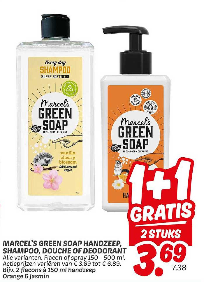 MARCEL'S GREEN SOAP HANDZEAP, SHAMPOO, DOUCHE DEODORANT