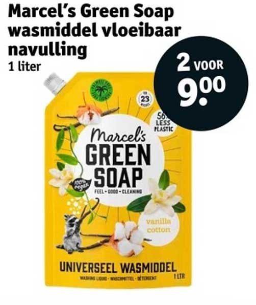 Marcel’s Green Soap wasmiddel vloeibaar navulling 1 liter