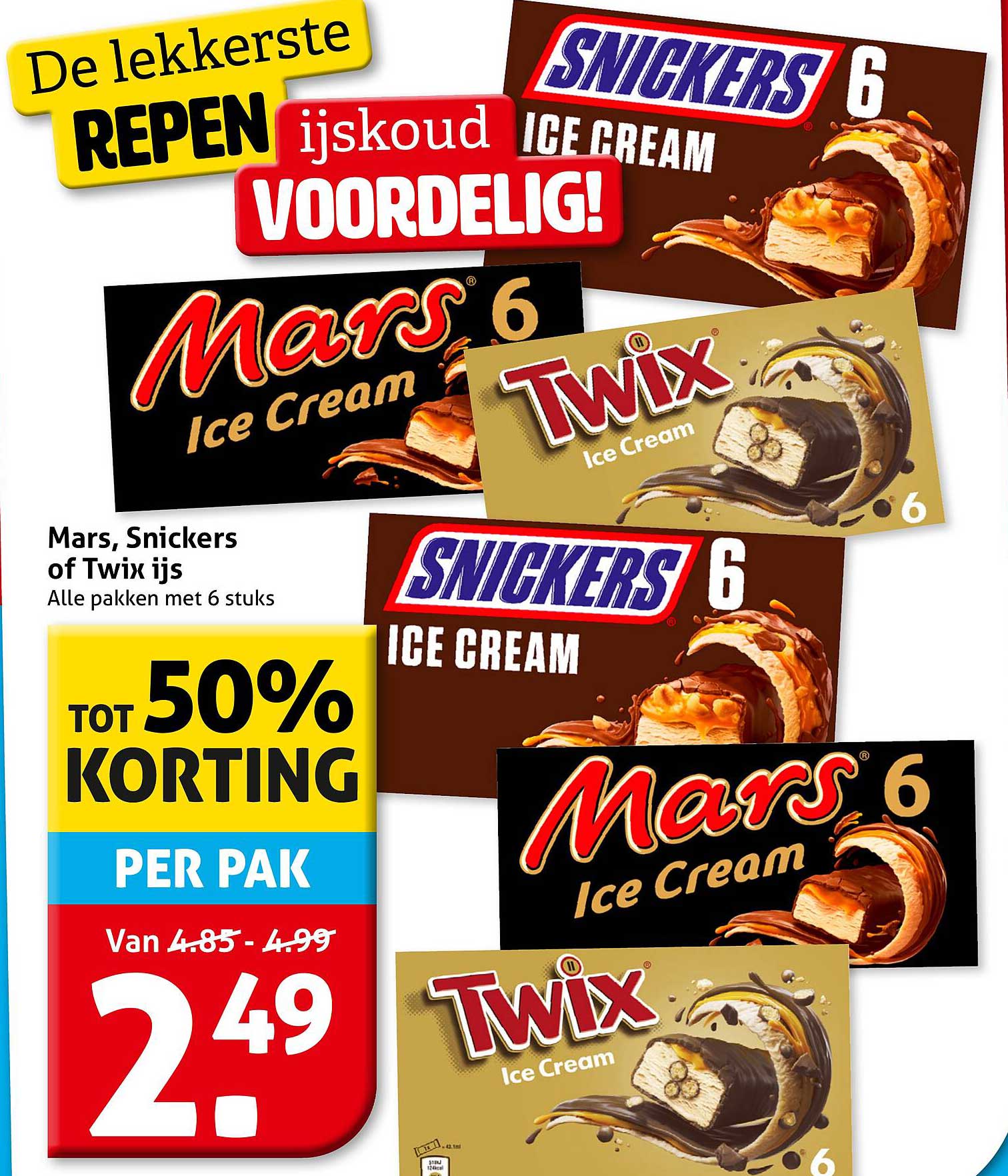 Mars, Snickers of Twix ijs