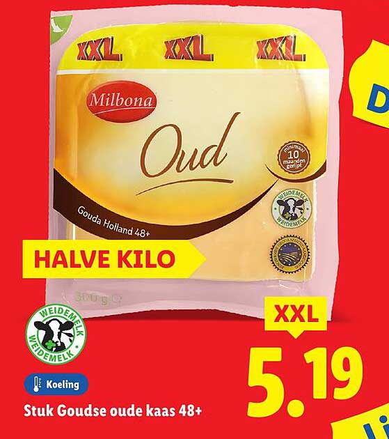 Milbona Oud Goudse kaas 48+