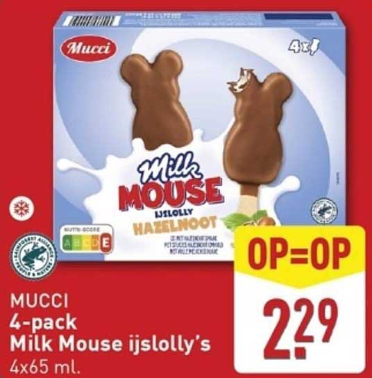MUCCI 4-pack Milk Mouse ijslolly's