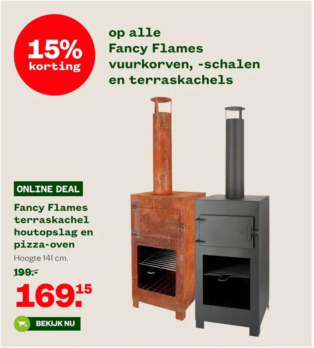 op alle Fancy Flames vuurkoren, -schalen en terraskachels