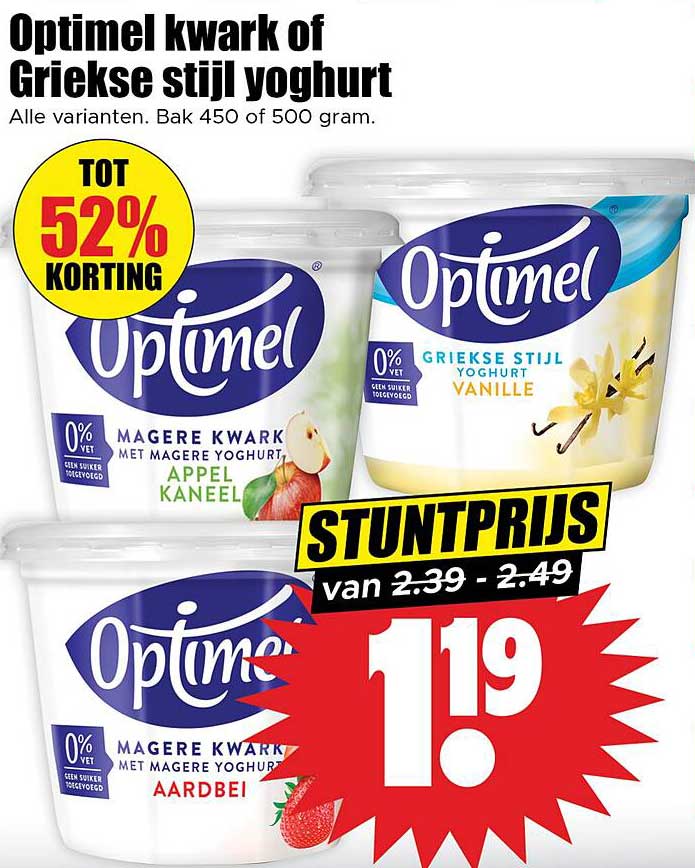 Optimel kwark of Griekse stijl yoghurt