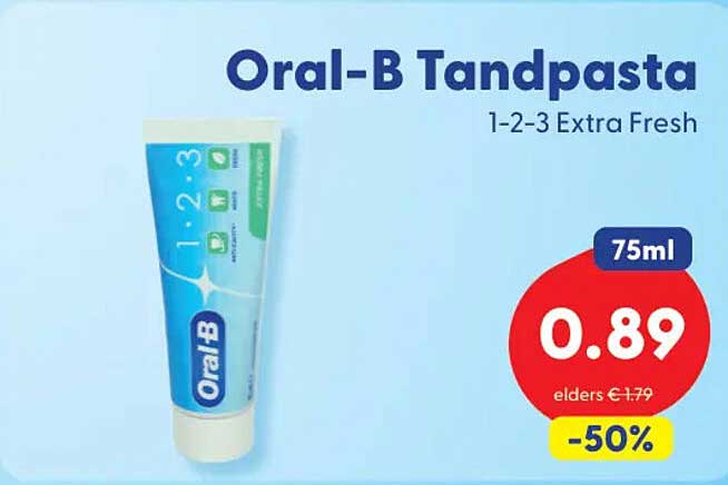 Oral-B Tandpasta 1-2-3 Extra Fresh