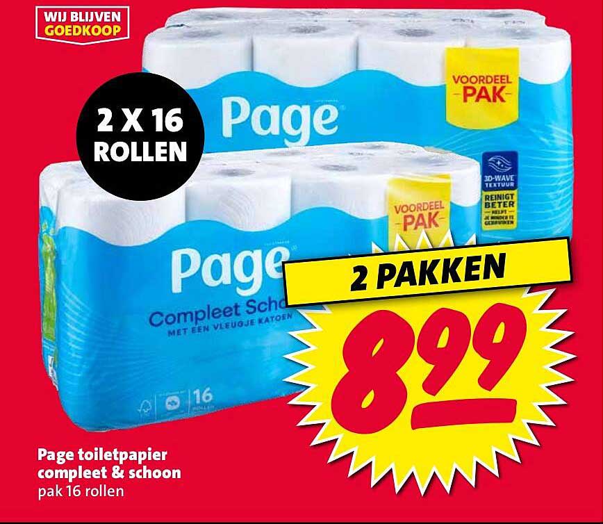 Page toiletpapier compleet & schoon pak 16 rollen