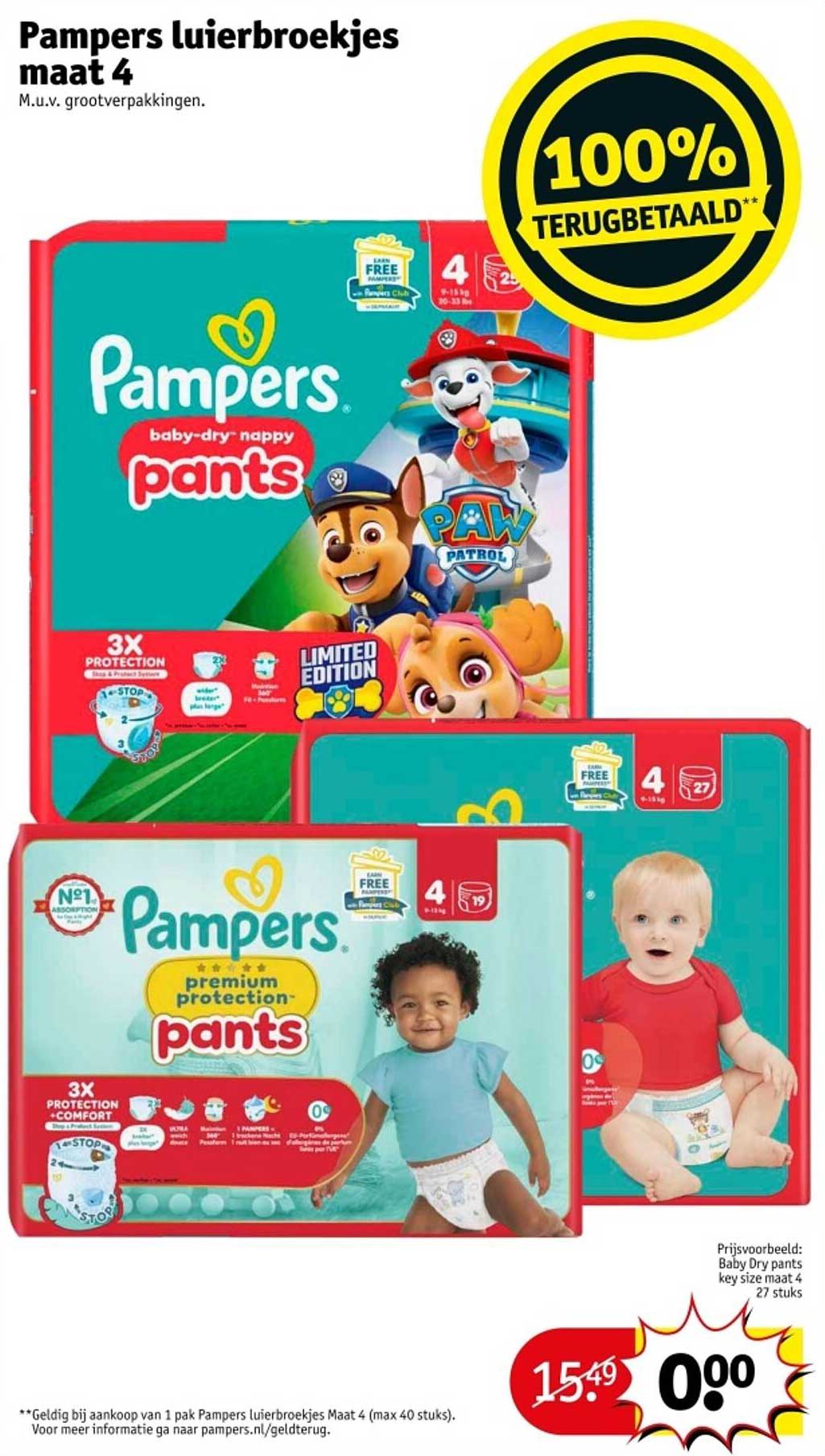 Pampers luierbroekjes maat 4