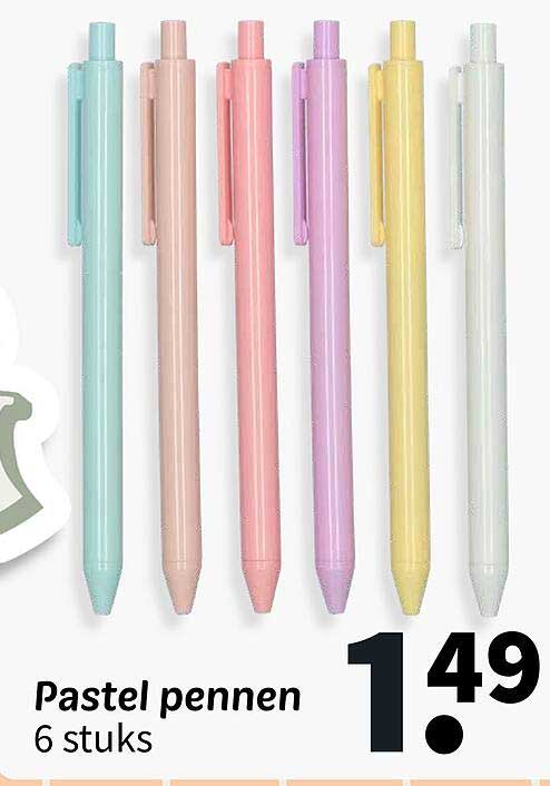 Pastel pennen 6 stuks