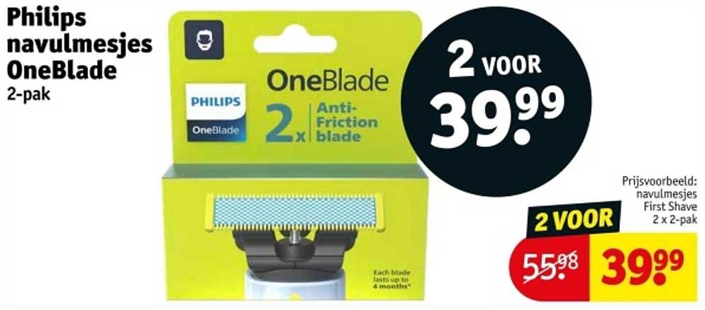 Philips navulmesjes OneBlade 2-pak