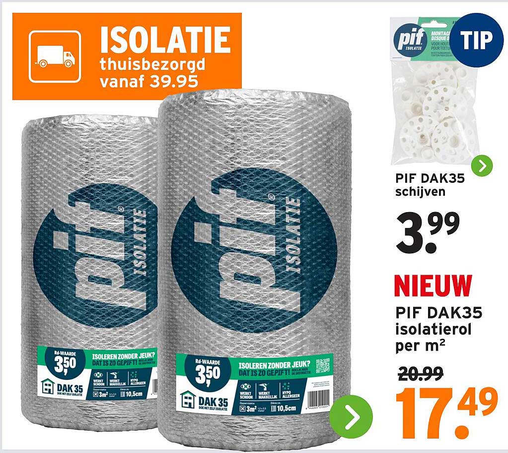 PIF DAK35 isolatierol per m²