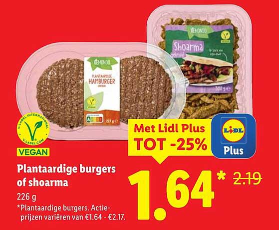Plantaardige burgers of shoarma