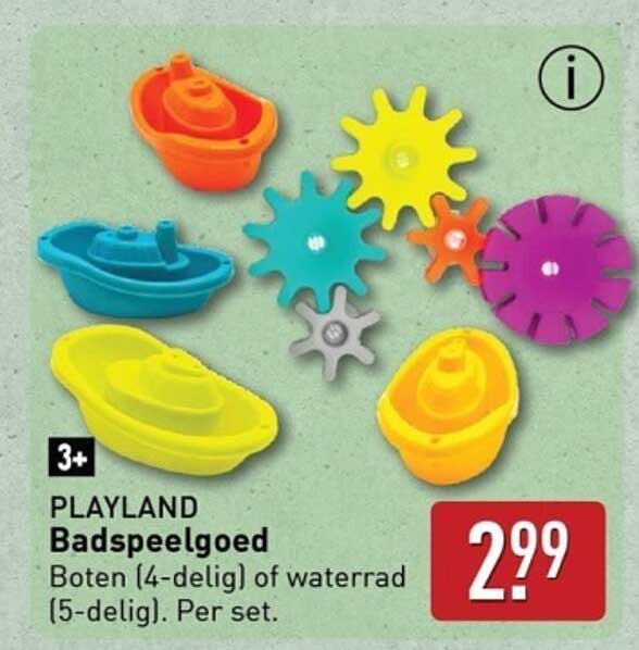 PLAYLAND Badspeelgoed Boten (4-delig) of waterrad (5-delig). Per set.