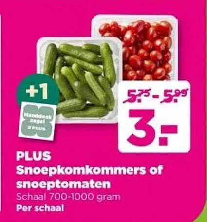 PLUS Snoepkomkommers of snoeptomaten