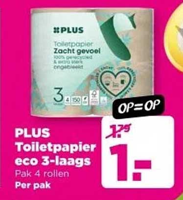 PLUS Toiletpapier eco 3-laags