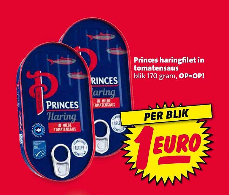 Princes haringfilet in tomatensaus blik 170 gram, OP=OP!