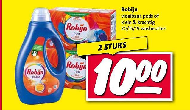 Robijn vloeibaar, pods of klein & krachtig 20/15/19 wasbeurten