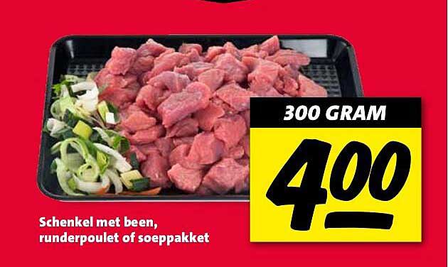 Schenkel met been, runderpoulet of soeppakket