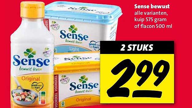 Sense bewust alle varianten, kuip 575 gram of flacon 500 ml