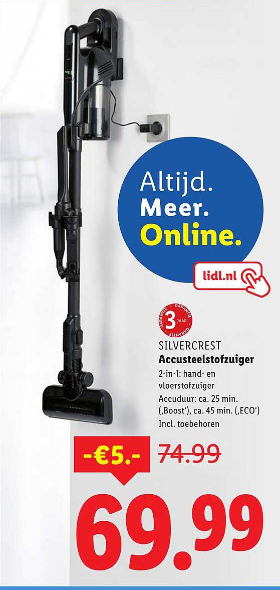 SILVERCREST Accusteelstofzuiger 2-in-1: hand- en vloerstofzuiger