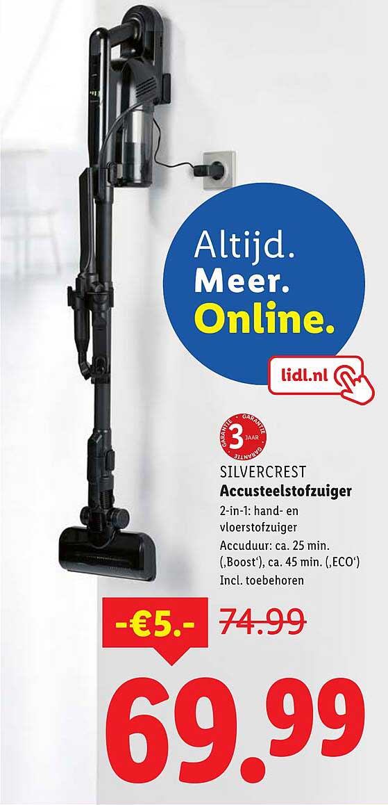 SILVERCREST Accusteelstofzuiger 2-in-1: hand- en vloerstofzuiger