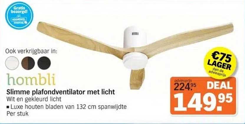 Slimme plafondventilator met licht