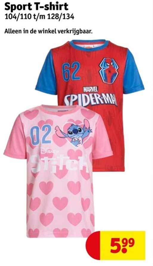 Sport T-shirt 104/110 t/m 128/134