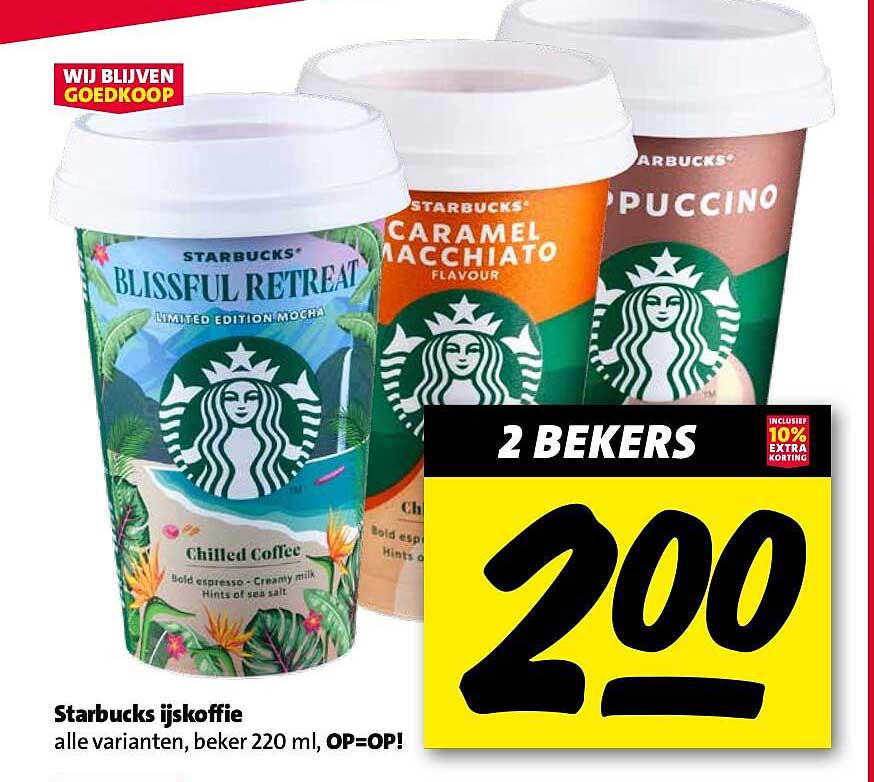 Starbucks ijskoffie, alle varianten, beker 220 ml, OP=OP!