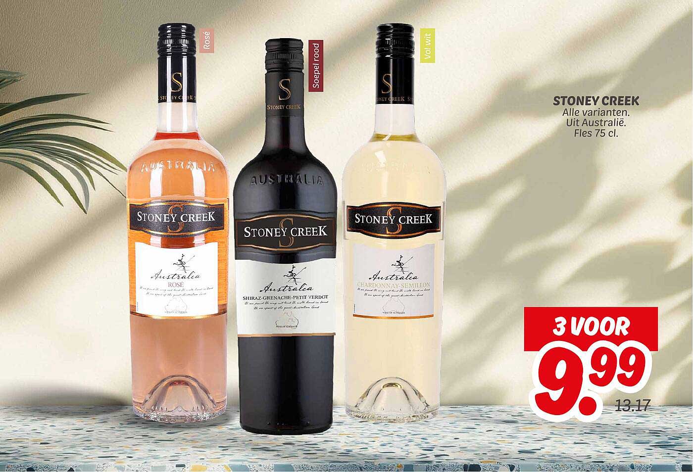 STONEY CREEK - Alle varianten. Uit Australië. Fles 75 cl.