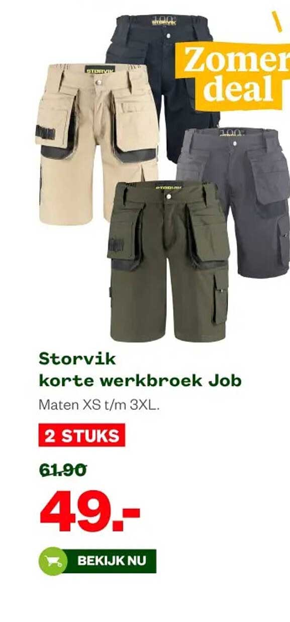 Storvik korte werkbroek Job