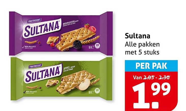 Sultana Alle pakken met 5 stuks