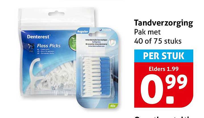 Tandverzorging Pak met 40 of 75 stuks