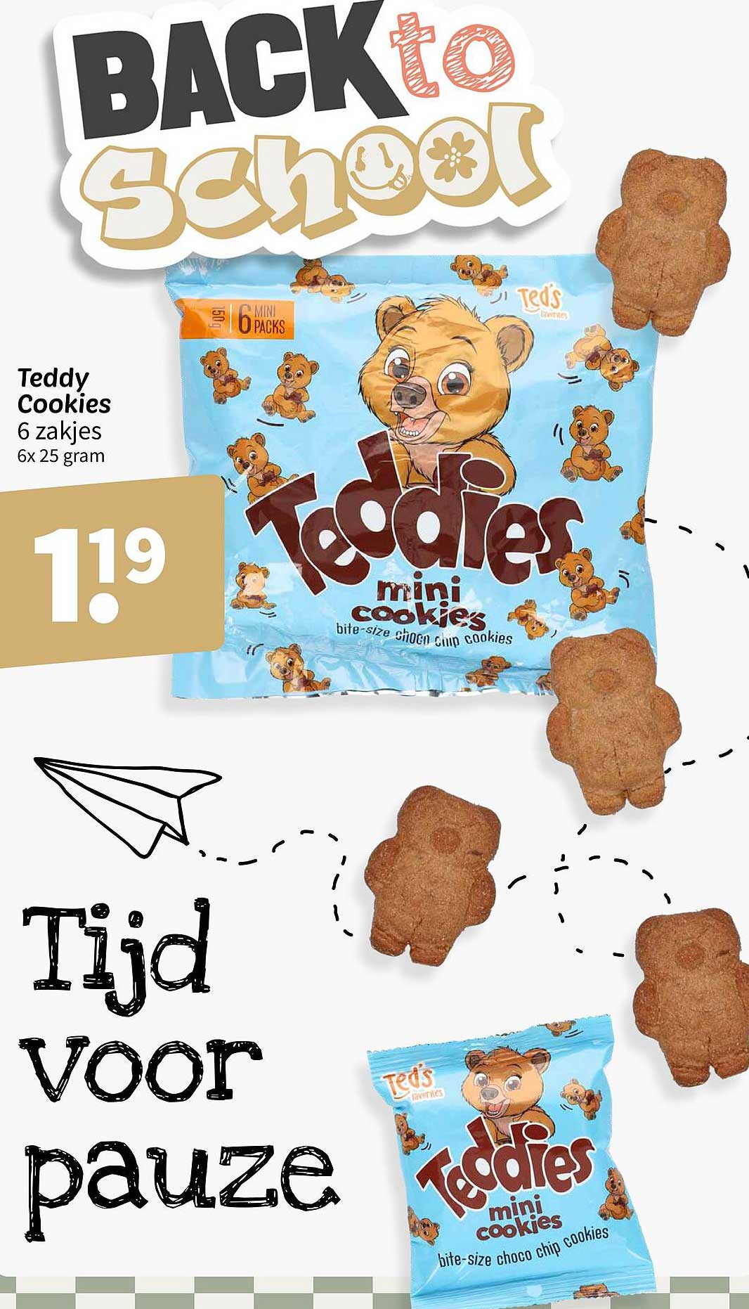 Teddy Cookies 6 zakjes 6x 25 gram