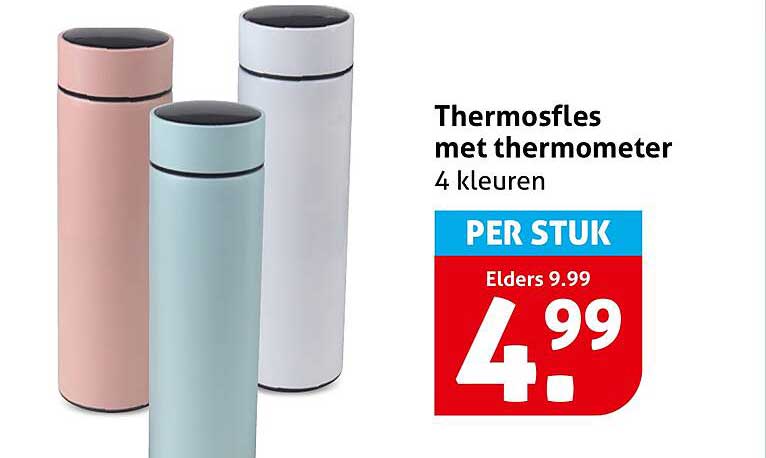 Thermosfles met thermometer